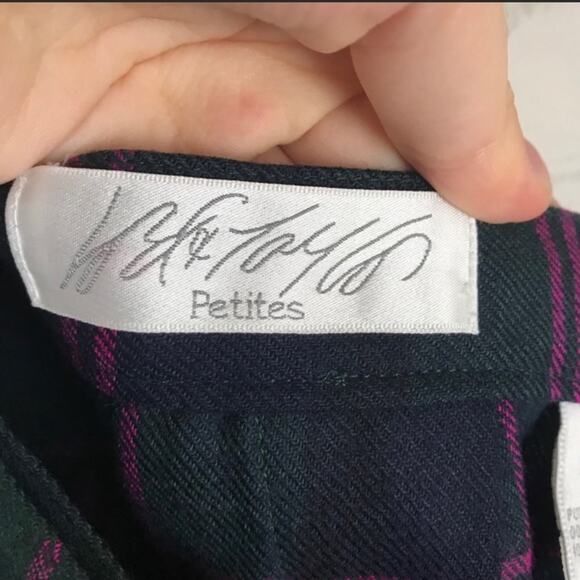 Lord & Taylor Vintage Tartan Plaid Wool Holiday Skirt Size 14P - Picture 8 of 9